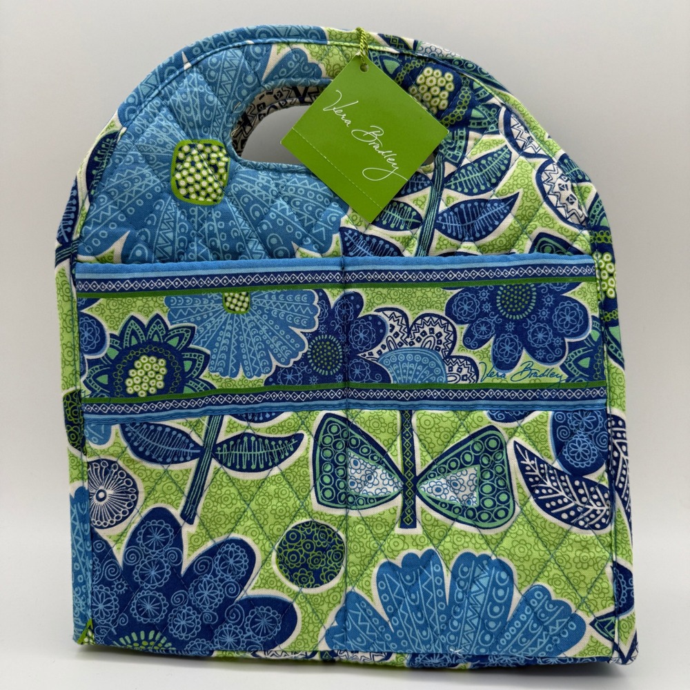 NWT Vera Bradley Lunch Tote Doodle Daisy Blue Green Floral 12744-122